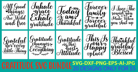 Gratitude Svg Bundle SVG Syaman 