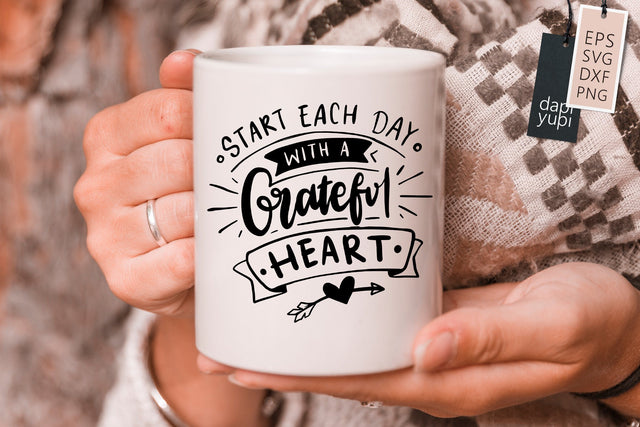 Gratitude SVG Starts Each Day With A Grateful Heart Quotes SVG dapiyupi store 
