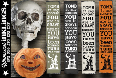 Grave Danger-Vertical Halloween SVG SVG Whimsical Inklings 