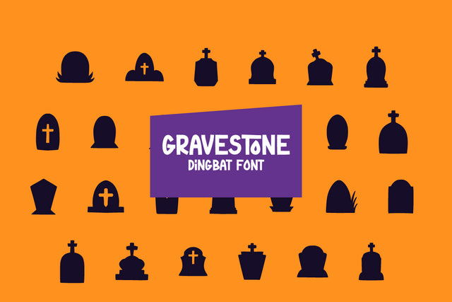 Gravestone - Dingbat Font Font Masyafi Studio 