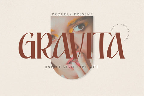 Gravita | Unique Serif Typeface Font studioalmeera 