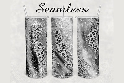 Gray Agate Cheetah Print Tumbler sublimation design 20 oz skinny tumbler wrap Sublimation BambinaCreations 