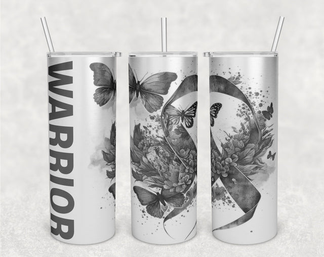 Gray Awareness Ribbon Tumbler Wrap, 20 Oz Skinny Tumbler Sublimation Design, Seamless Brain Cancer Warrior Tumbler PNG, Parkinson’s Disease Wrap, Schizophrenia Wrap, BPD Awareness Wrap Sublimation HappyDesignStudio 