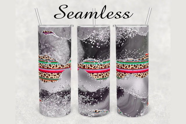 Gray Marble Leopard Mexico Tumbler sublimation design 20 oz skinny tumbler wrap Sublimation BambinaCreations 