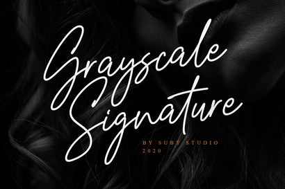 Grayscale Signature Font Suby Studio 