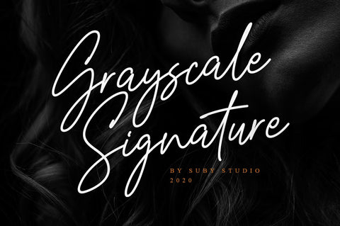 Grayscale Signature Font Suby Studio 