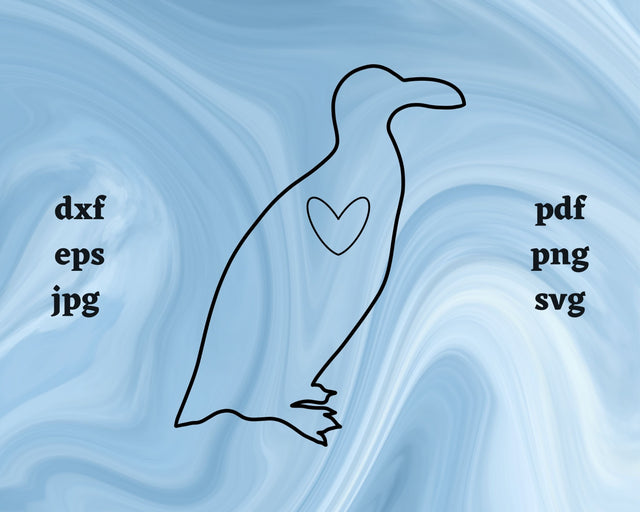 Great Auk Heart SVG Cut File SVG Northern Light SVG 