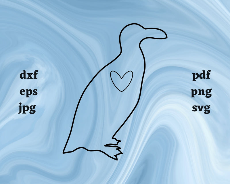 Great Auk Heart SVG Cut File SVG Northern Light SVG 