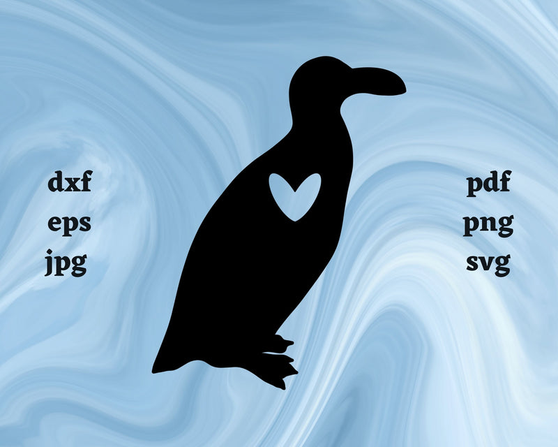 Great Auk Heart SVG Cut File SVG Northern Light SVG 
