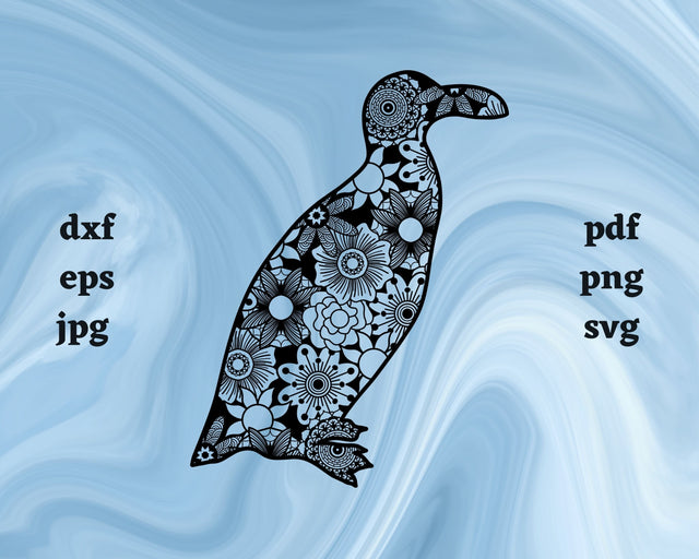 Great Auk Mandala SVG Cut File SVG Northern Light SVG 