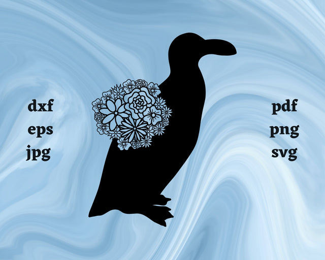 Great Auk Mandala SVG Cut File SVG Northern Light SVG 
