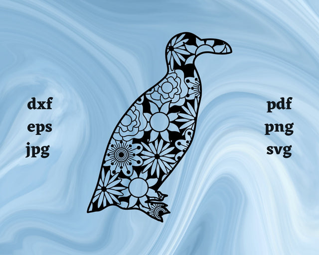 Great Auk Mandala SVG Cut File SVG Northern Light SVG 