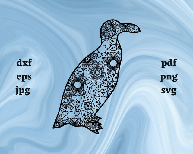 Great Auk Mandala SVG Cut File SVG Northern Light SVG 