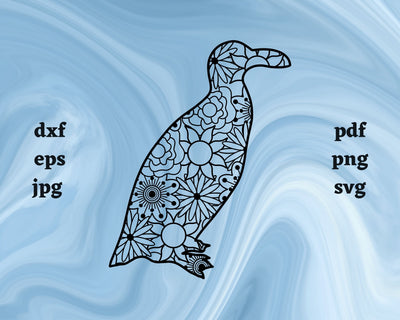 Great Auk Mandala SVG Cut File SVG Northern Light SVG 