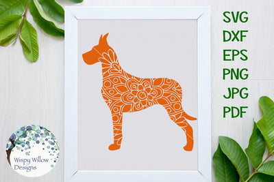 Great Dane | Dog Mandala SVG Wispy Willow Designs 