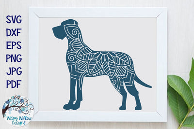 Great Dane Mandala SVG SVG Wispy Willow Designs 