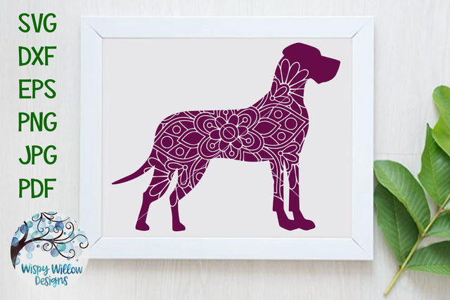 Great Dane Mandala SVG SVG Wispy Willow Designs 