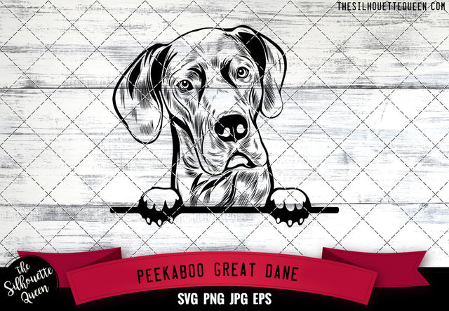Great Dane Peek A Boo | Peekaboo | Peeking Dog Face SVG for Glowforge, Cricut, Laser, Silhouette, Scan n cut files SVG Loveleen Kaur 