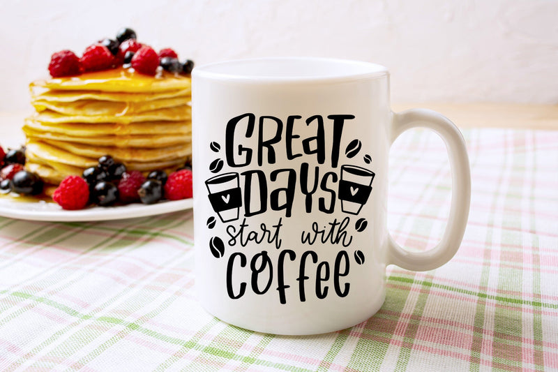Great Days Start With Coffee | Mug Design SVG Cut File SVG dapiyupi store 
