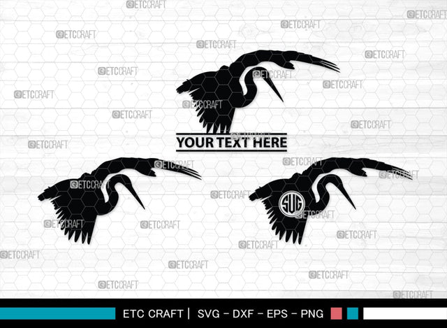 Great Heron Monogram, Great Heron Silhouette, Great Heron SVG, Heron Svg, Bird Svg, Bird Heron Svg, SB00275 SVG ETC Craft 