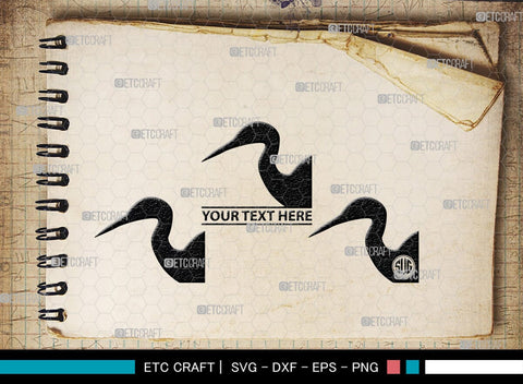 Great Heron Monogram, Great Heron Silhouette, Great Heron SVG, Heron Svg, Bird Svg, Bird Heron Svg, SB00275 SVG ETC Craft 