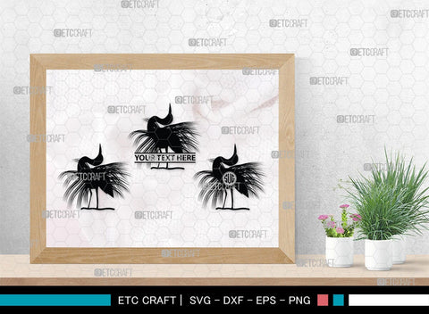 Great Heron Monogram, Great Heron Silhouette, Great Heron SVG, Heron Svg, Bird Svg, Bird Heron Svg, SB00275 SVG ETC Craft 