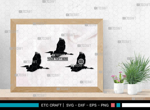 Great Heron Monogram, Great Heron Silhouette, Great Heron SVG, Heron Svg, Bird Svg, Bird Heron Svg, SB00275 SVG ETC Craft 
