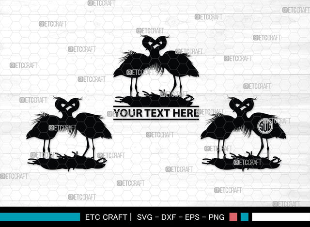 Great Heron Monogram, Great Heron Silhouette, Great Heron SVG, Heron Svg, Bird Svg, Bird Heron Svg, SB00275 SVG ETC Craft 