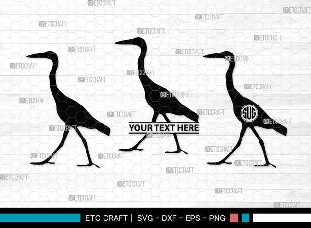 Great Heron Monogram, Great Heron Silhouette, Great Heron SVG, Heron Svg, Bird Svg, Bird Heron Svg, SB00275 SVG ETC Craft 