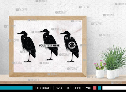 Great Heron Monogram, Great Heron Silhouette, Great Heron SVG, Heron Svg, Bird Svg, Bird Heron Svg, SB00275 SVG ETC Craft 