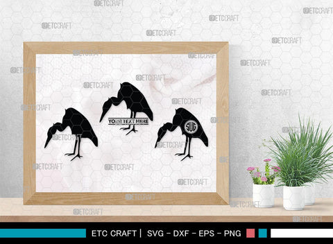 Great Heron Monogram, Great Heron Silhouette, Great Heron SVG, Heron Svg, Bird Svg, Bird Heron Svg, SB00275 SVG ETC Craft 