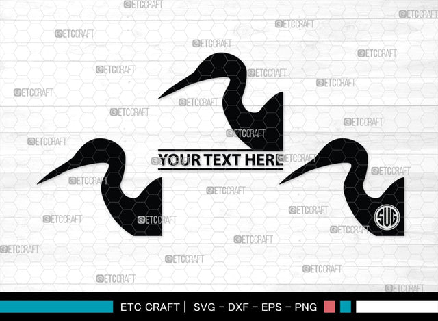 Great Heron Monogram, Great Heron Silhouette, Great Heron SVG, Heron Svg, Bird Svg, Bird Heron Svg, SB00275 SVG ETC Craft 