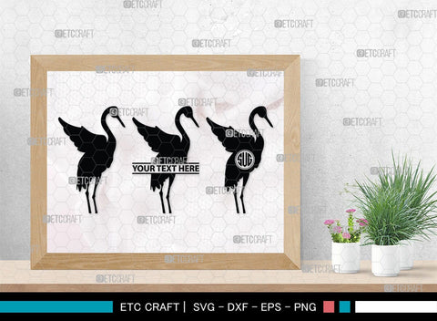Great Heron Monogram, Great Heron Silhouette, Great Heron SVG, Heron Svg, Bird Svg, Bird Heron Svg, SB00275 SVG ETC Craft 