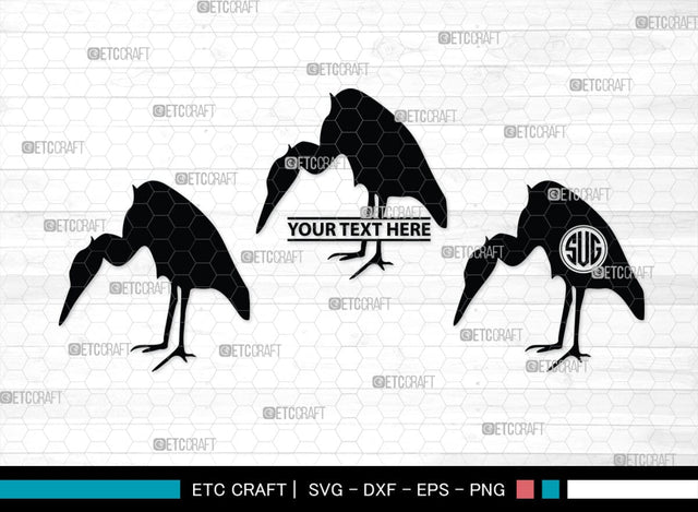 Great Heron Monogram, Great Heron Silhouette, Great Heron SVG, Heron Svg, Bird Svg, Bird Heron Svg, SB00275 SVG ETC Craft 