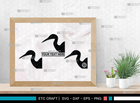 Great Heron Monogram, Great Heron Silhouette, Great Heron SVG, Heron Svg, Bird Svg, Bird Heron Svg, SB00275 SVG ETC Craft 