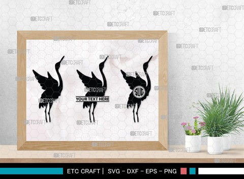 Great Heron Monogram, Great Heron Silhouette, Great Heron SVG, Heron Svg, Bird Svg, Bird Heron Svg, SB00275 SVG ETC Craft 