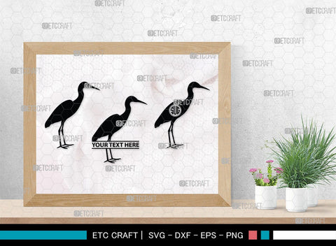 Great Heron Monogram, Great Heron Silhouette, Great Heron SVG, Heron Svg, Bird Svg, Bird Heron Svg, SB00275 SVG ETC Craft 