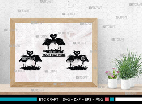 Great Heron Monogram, Great Heron Silhouette, Great Heron SVG, Heron Svg, Bird Svg, Bird Heron Svg, SB00275 SVG ETC Craft 