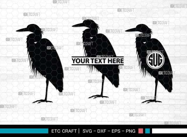 Great Heron Monogram, Great Heron Silhouette, Great Heron SVG, Heron Svg, Bird Svg, Bird Heron Svg, SB00275 SVG ETC Craft 