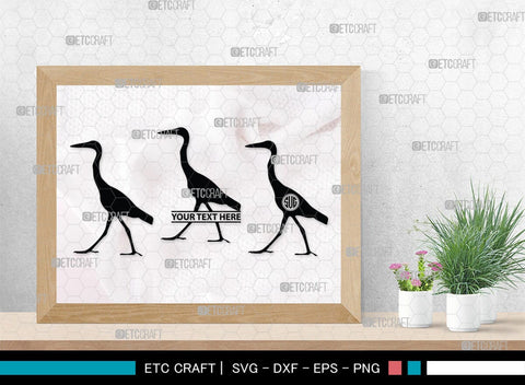 Great Heron Monogram, Great Heron Silhouette, Great Heron SVG, Heron Svg, Bird Svg, Bird Heron Svg, SB00275 SVG ETC Craft 