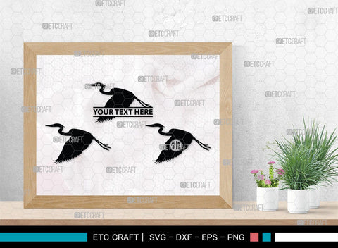 Great Heron Monogram, Great Heron Silhouette, Great Heron SVG, Heron Svg, Bird Svg, Bird Heron Svg, SB00275 SVG ETC Craft 