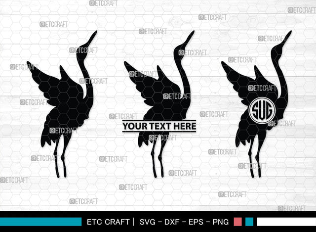 Great Heron Monogram, Great Heron Silhouette, Great Heron SVG, Heron Svg, Bird Svg, Bird Heron Svg, SB00275 SVG ETC Craft 