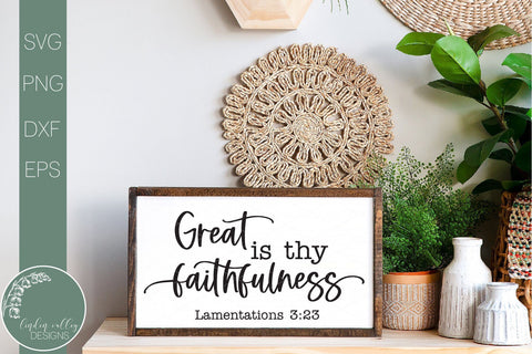 Great Is Thy Faithfulness Svg-Bible Verse Svg-Farmhouse Hymn Svg SVG Linden Valley Designs 