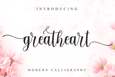 Greatheart Modern Calligraphy Font MJB Letters Studio 