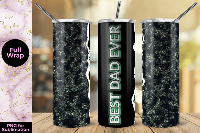 Gree Camouflage Best Dad Ever 20oz Skinny Tumbler Wrap Template Sublimation Sublimation Sublimatiz Designs 