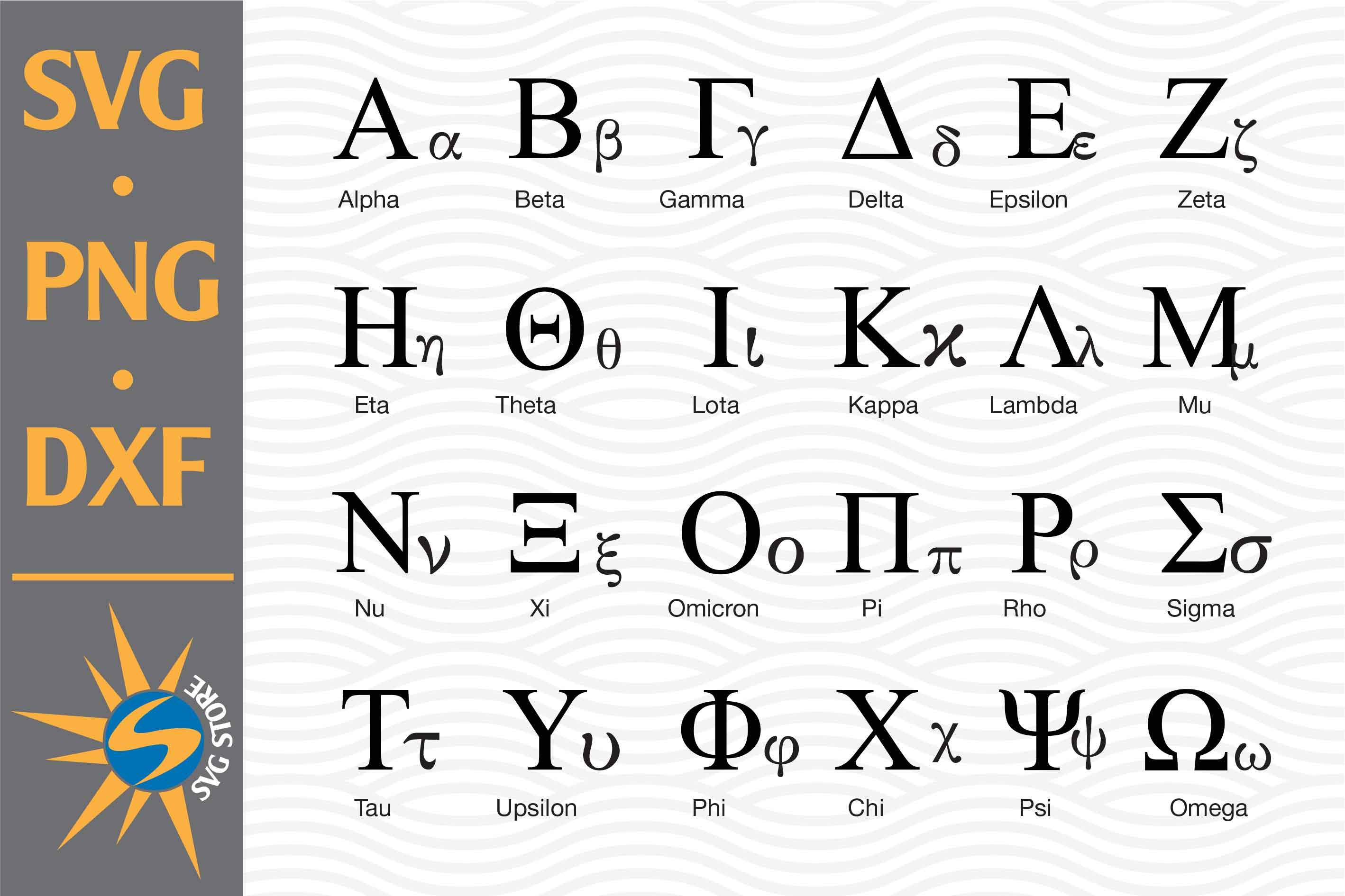 Greek Alphabet Chart Printable