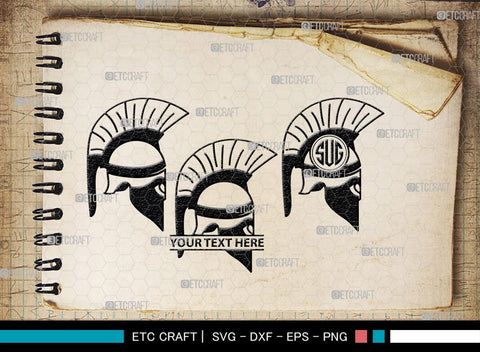 Greek Helmet Monogram, Greek Helmet Silhouette, Greek Helmet SVG, Spartan Helmet Svg, Trojan Svg, Warrior Helmet Svg, Spartan Svg, SB00442 SVG ETC Craft 