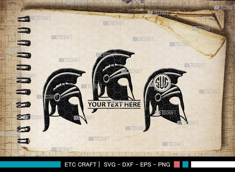 Greek Helmet Monogram, Greek Helmet Silhouette, Greek Helmet SVG, Spartan Helmet Svg, Trojan Svg, Warrior Helmet Svg, Spartan Svg, SB00442 SVG ETC Craft 