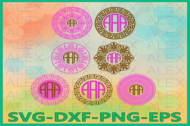Greek Monogram Frames SVG, Greek Key SVG AlexSVGStudio 