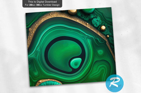 Green Agate Golden 20 oz / 30 oz Tumbler PNG Sublimation Regulrcrative 